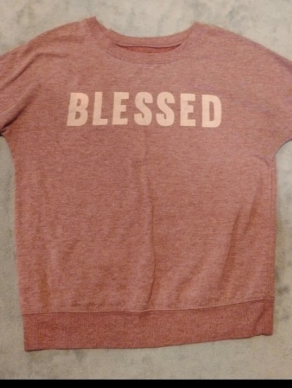 Zoe + Liv Heather Pink Blessed Graphic Sweatshirt Crewneck Pullover - XS